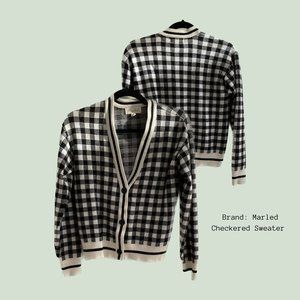 Marled | Black & White Checkered Sweater